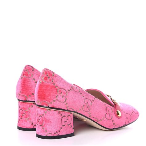 hot pink gucci loafers|Gucci velvet loafers women's.